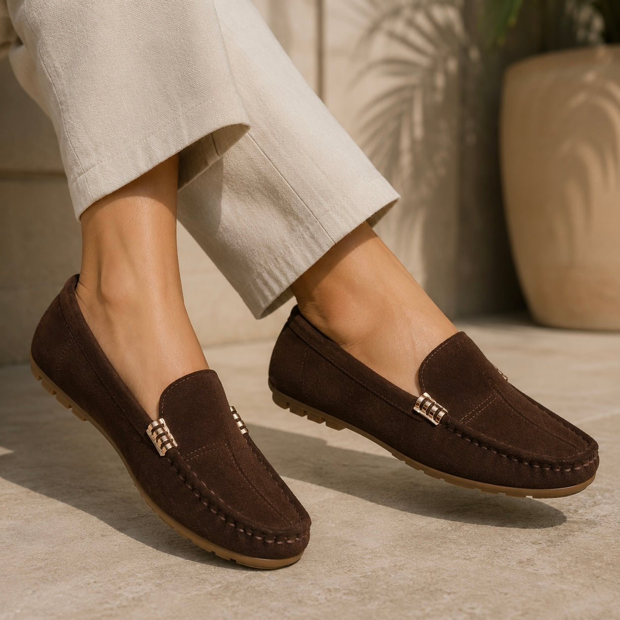 Marbella Suede Leather Loafers - The Heels India