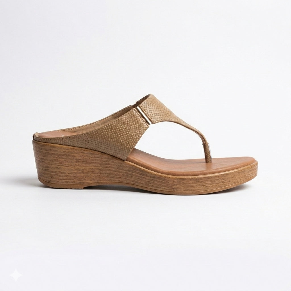 Margaret Comfort Slip On Wedge Platform Heel Slippers