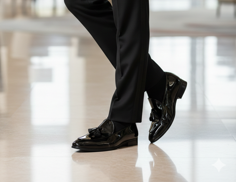 Fabinho Premium Patent Leather Tassel Loafers - The Heels India