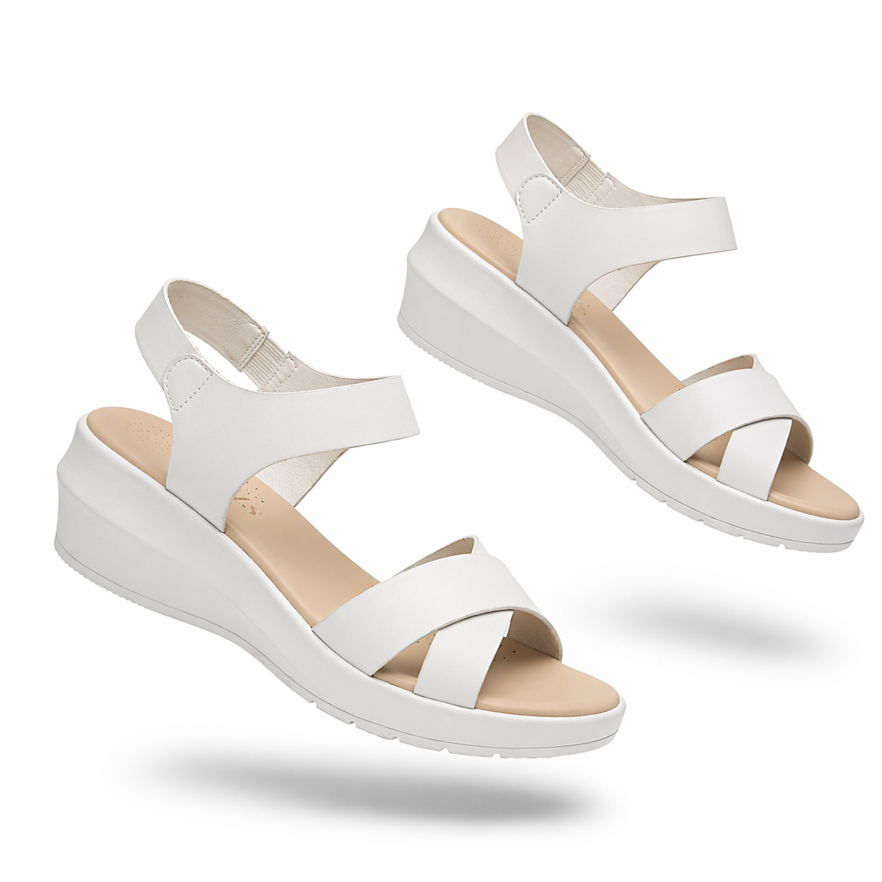 Ferina Cushioned Wedge Cross Sandals - The Heels India