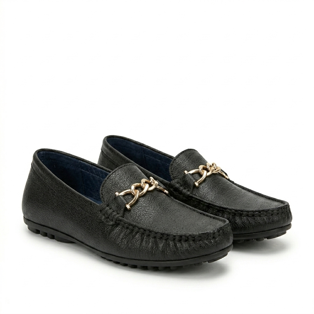 Kia Buckled Leather Memory Cushion Loafers