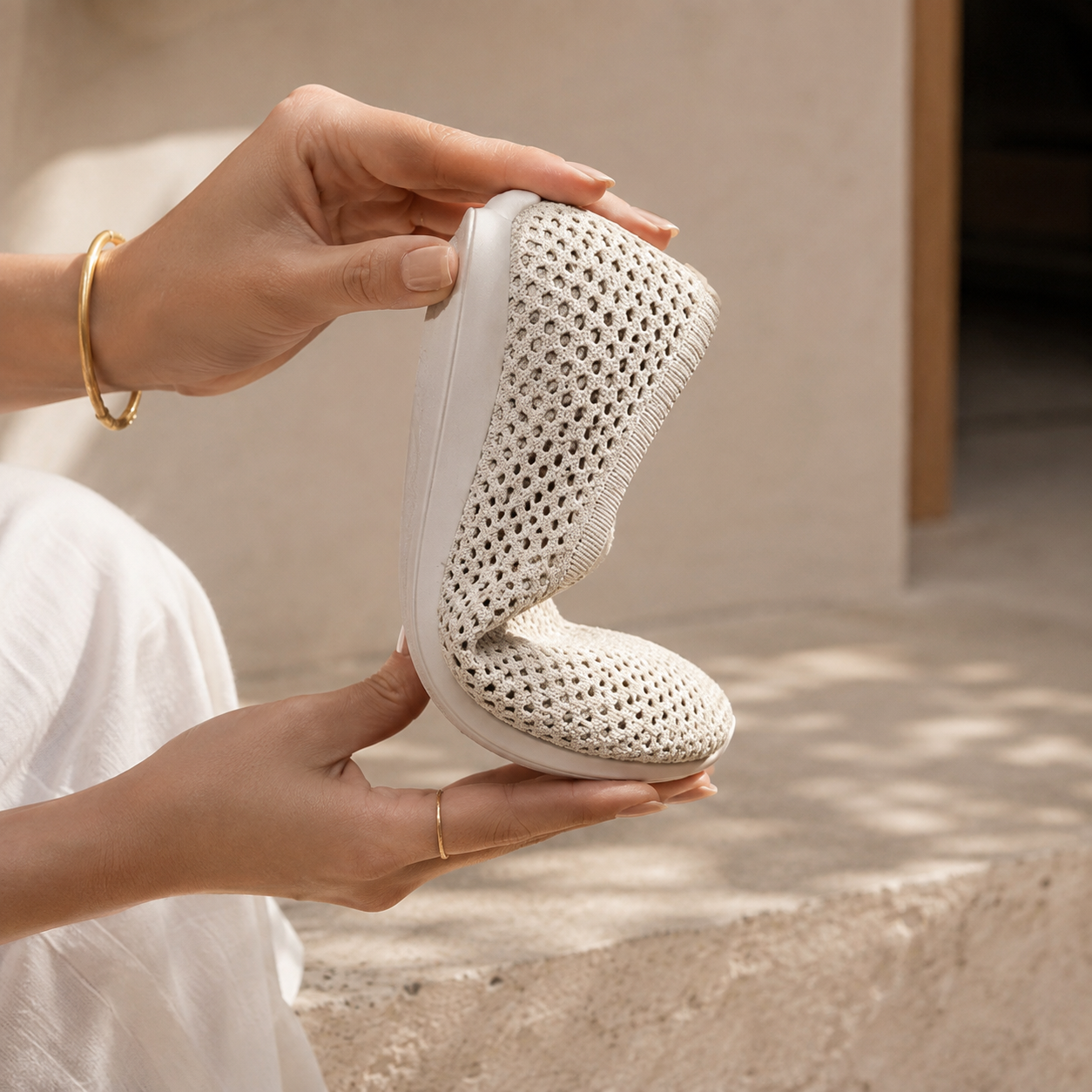 Grace Crochet Flat Flexi Comfort Ballerinas