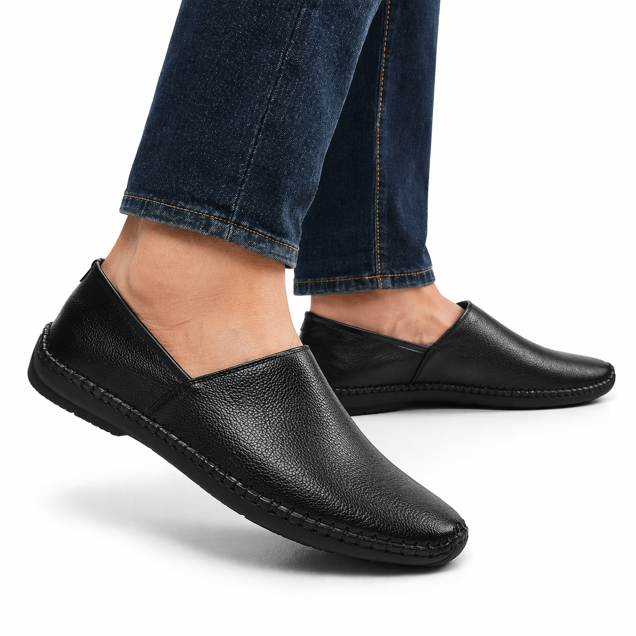 Nathan Ethnic Leather Slip-Ons - The Heels India