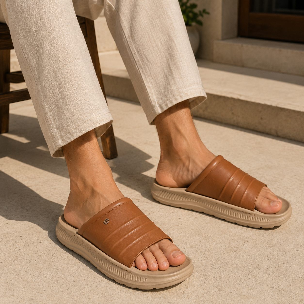 Fofana Zero Gravity Summer Comfort Leather Sliders