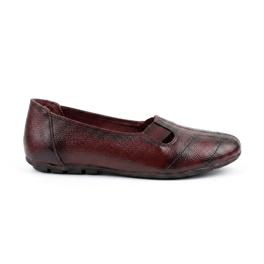 Ellie Classic Stitched Leather Elastic Ballerinas