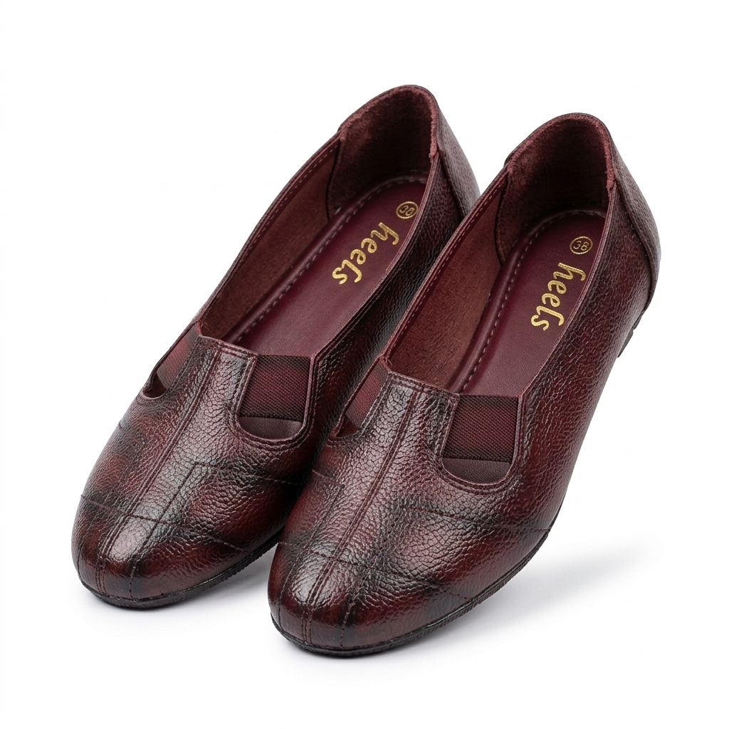Ellie Classic Stitched Leather Elastic Ballerinas