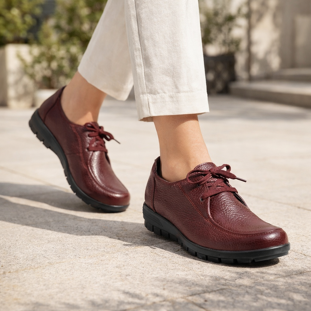 Arianna Casual Leather Lace Up Derby Shoes