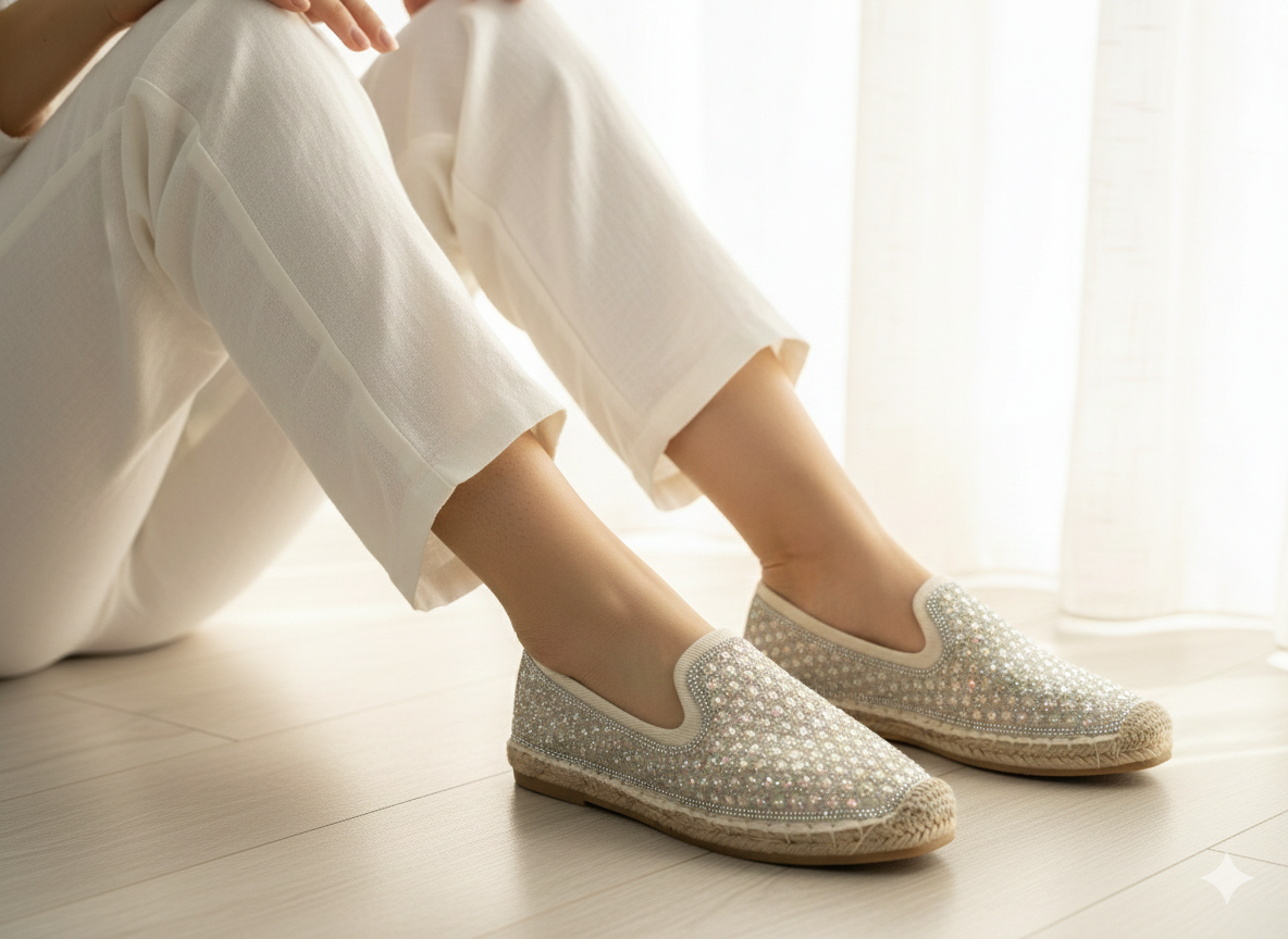 Azzura Jute Bling Espadrilles - The Heels India