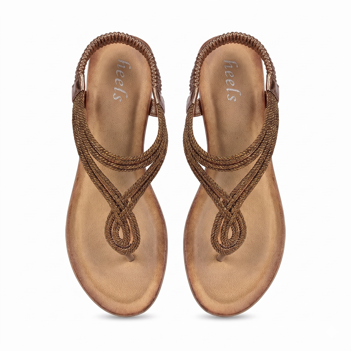 Cindy Wedge Back Elastic Crochet Sandals