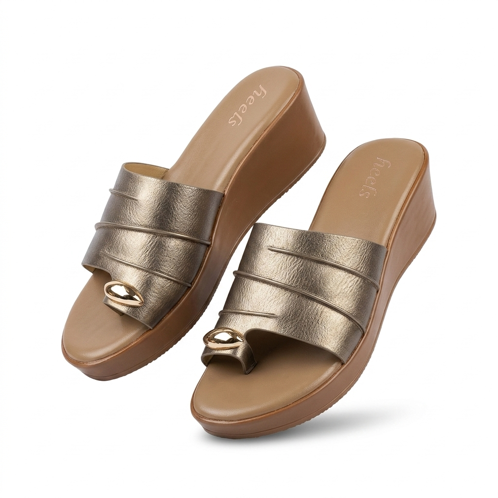 Kelly Buckled Thumb Wedge Peep Toe Heels
