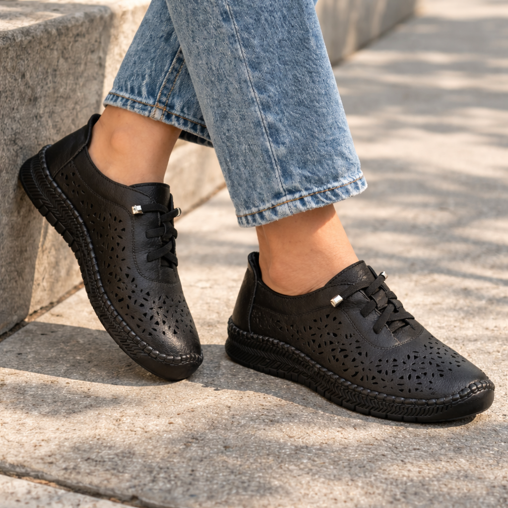 Toletti Casual Leather Perforated Everyday Sneakers - The Heels India