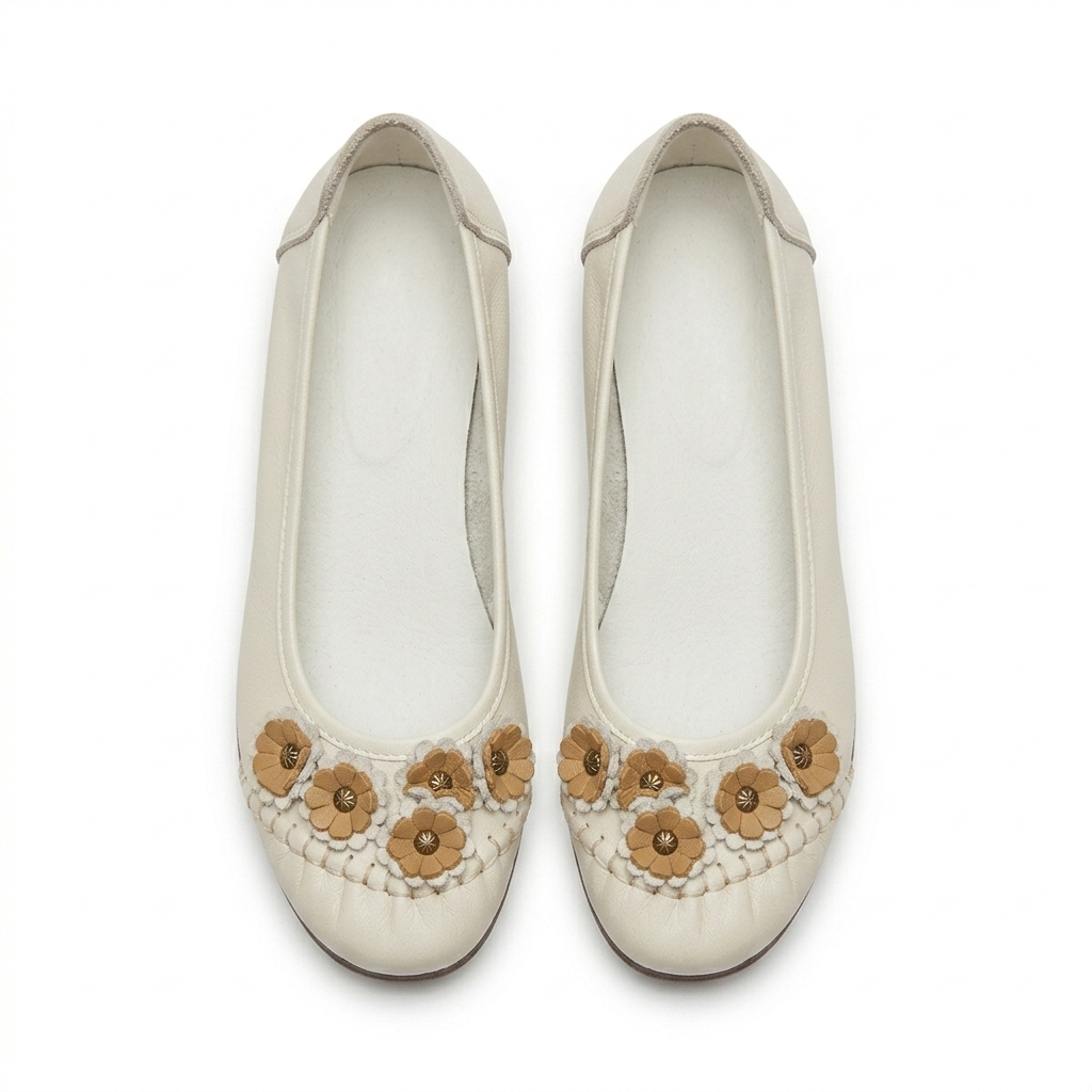 Flora 2.0 Premium Leather Cushioned Ballerinas