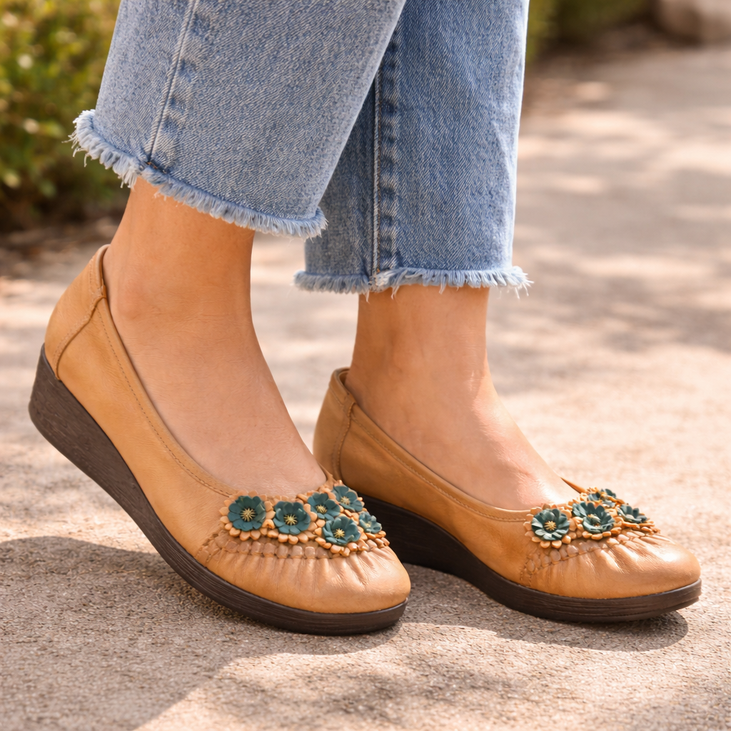 Flora 2.0 Premium Leather Cushioned Ballerinas