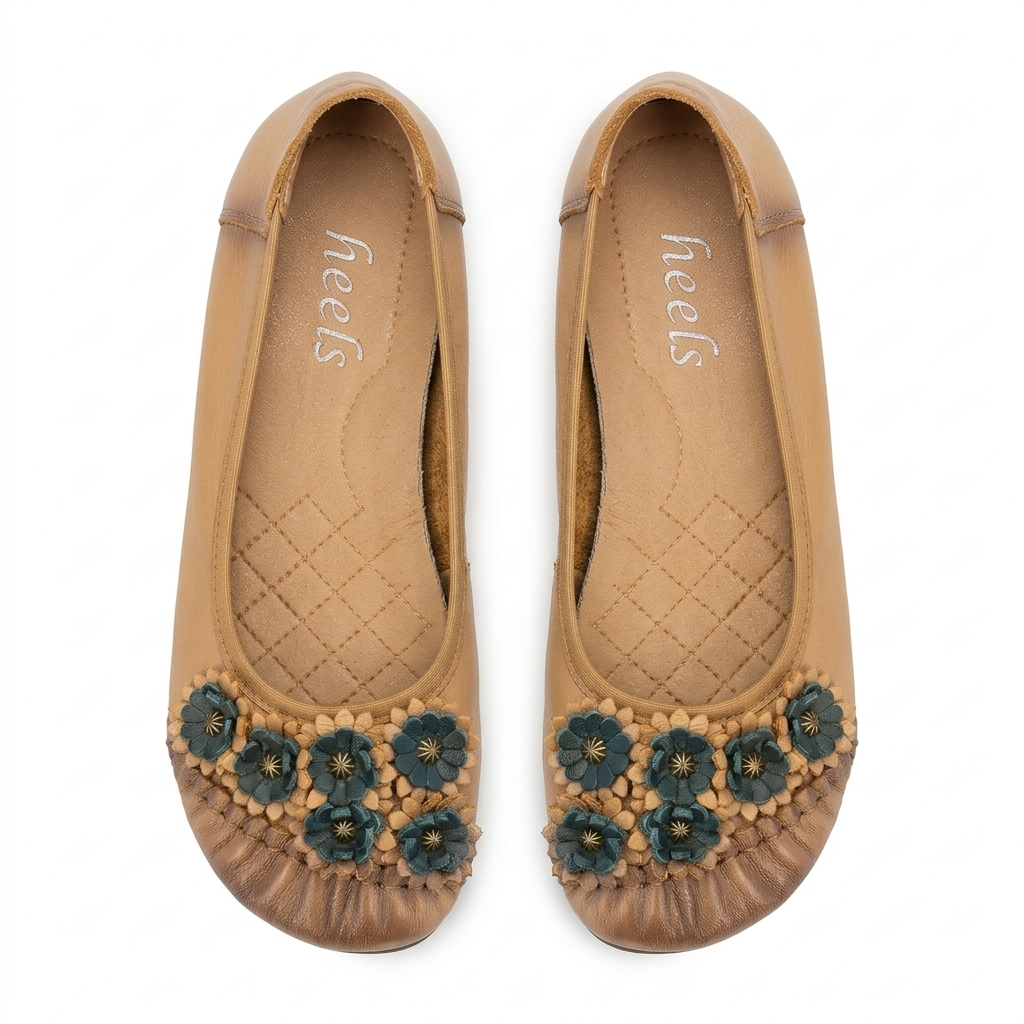 Flora 2.0 Premium Leather Cushioned Ballerinas