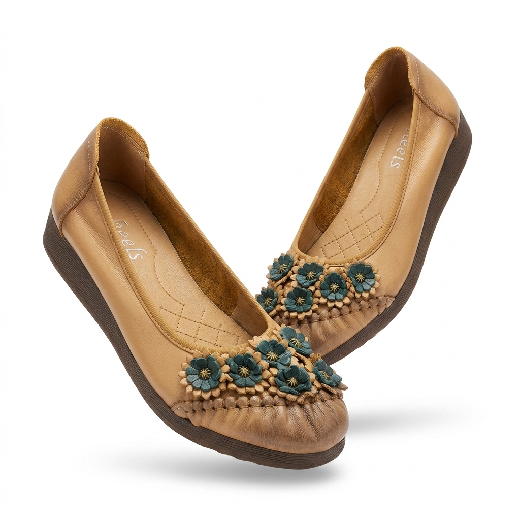 Flora 2.0 Premium Leather Cushioned Ballerinas
