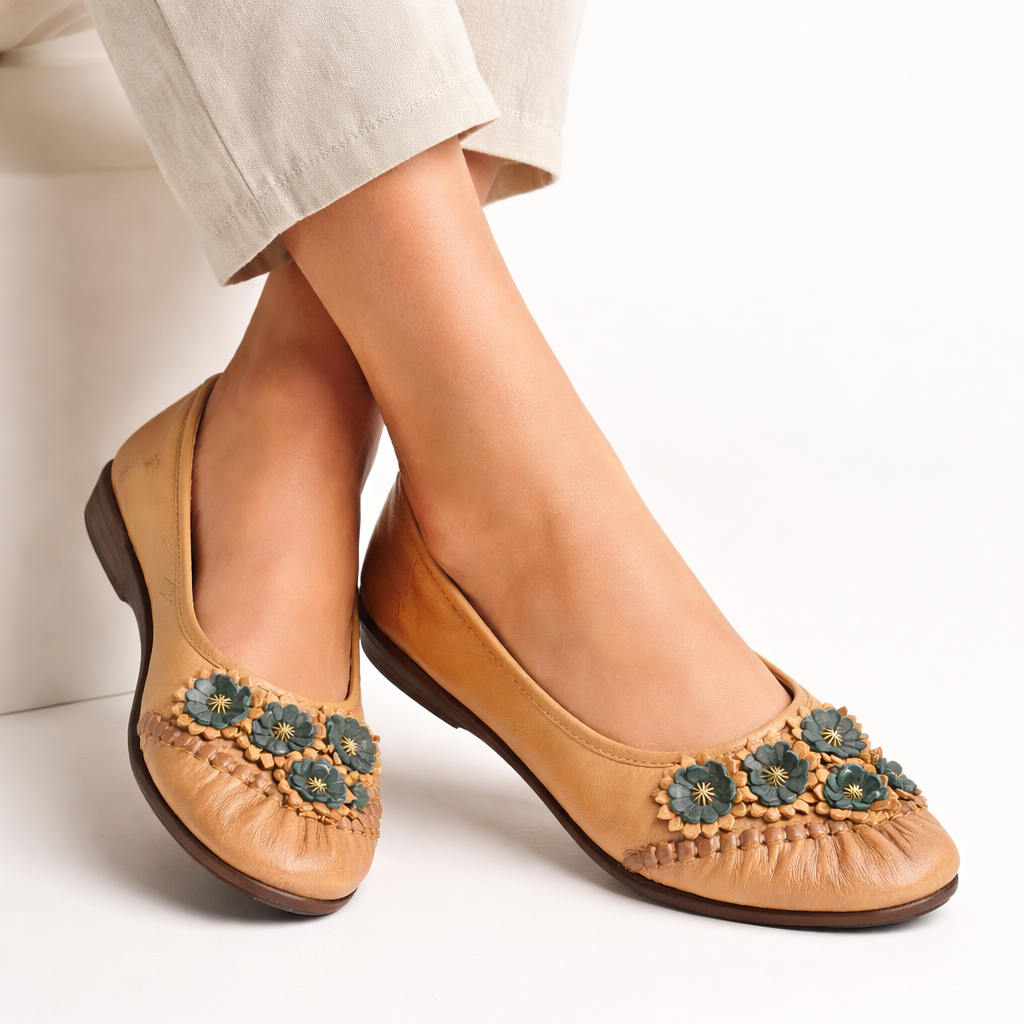 Flora 2.0 Premium Leather Cushioned Ballerinas