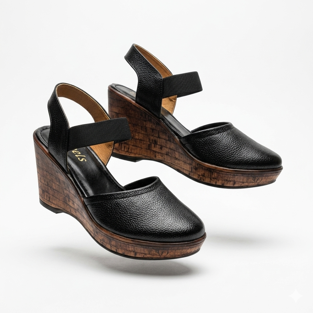 Jess Leather Platform Wedge Heel Sandals
