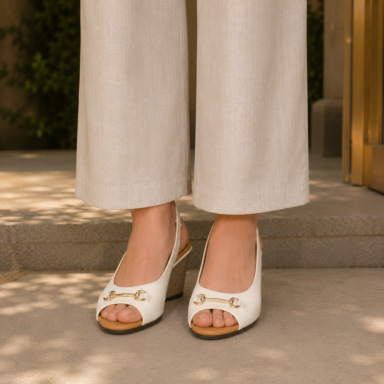 Antoine Wedge Heel Peep-toe Sandals