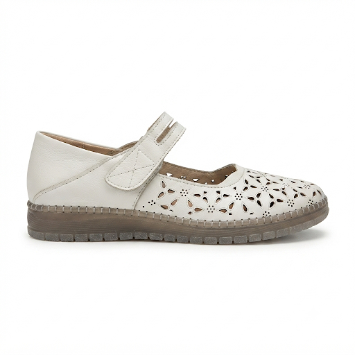 Crimson Leather Velcro Strap Perforated Cushioned Loafers