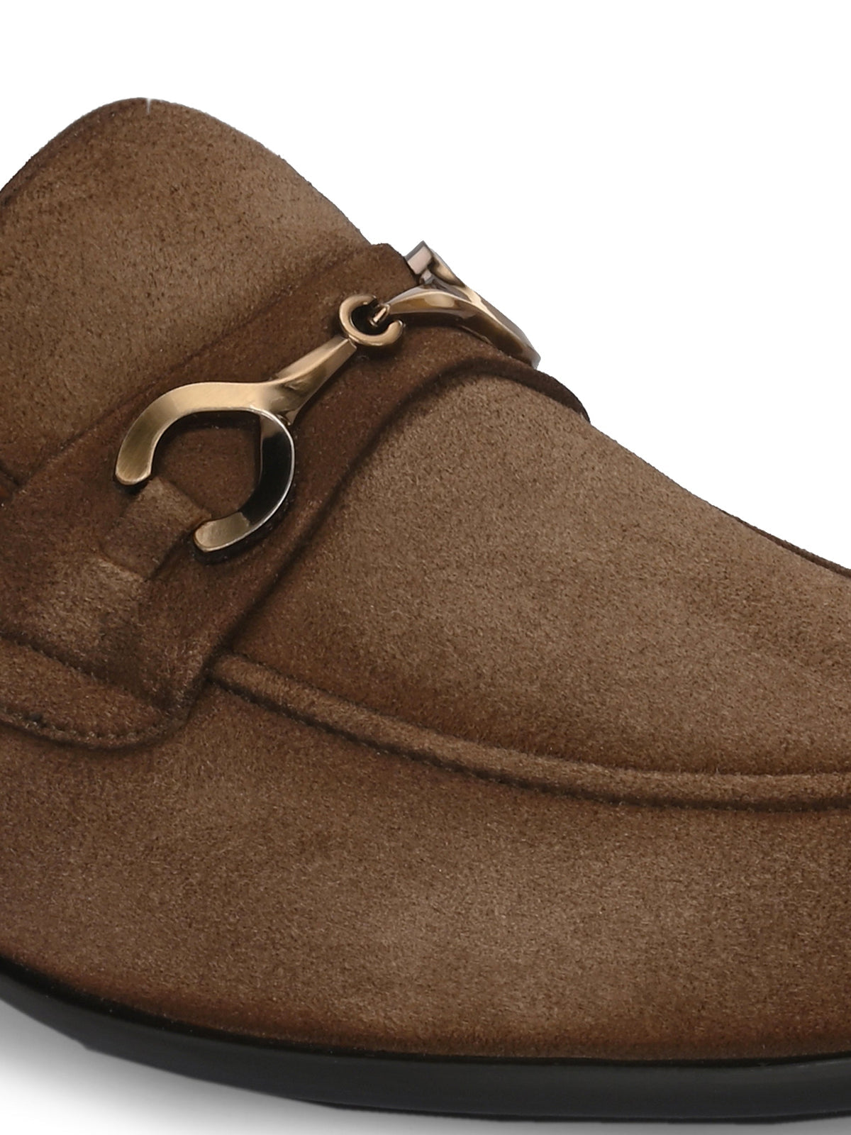 Star Dust Buckled Leather Loafers - The Heels India