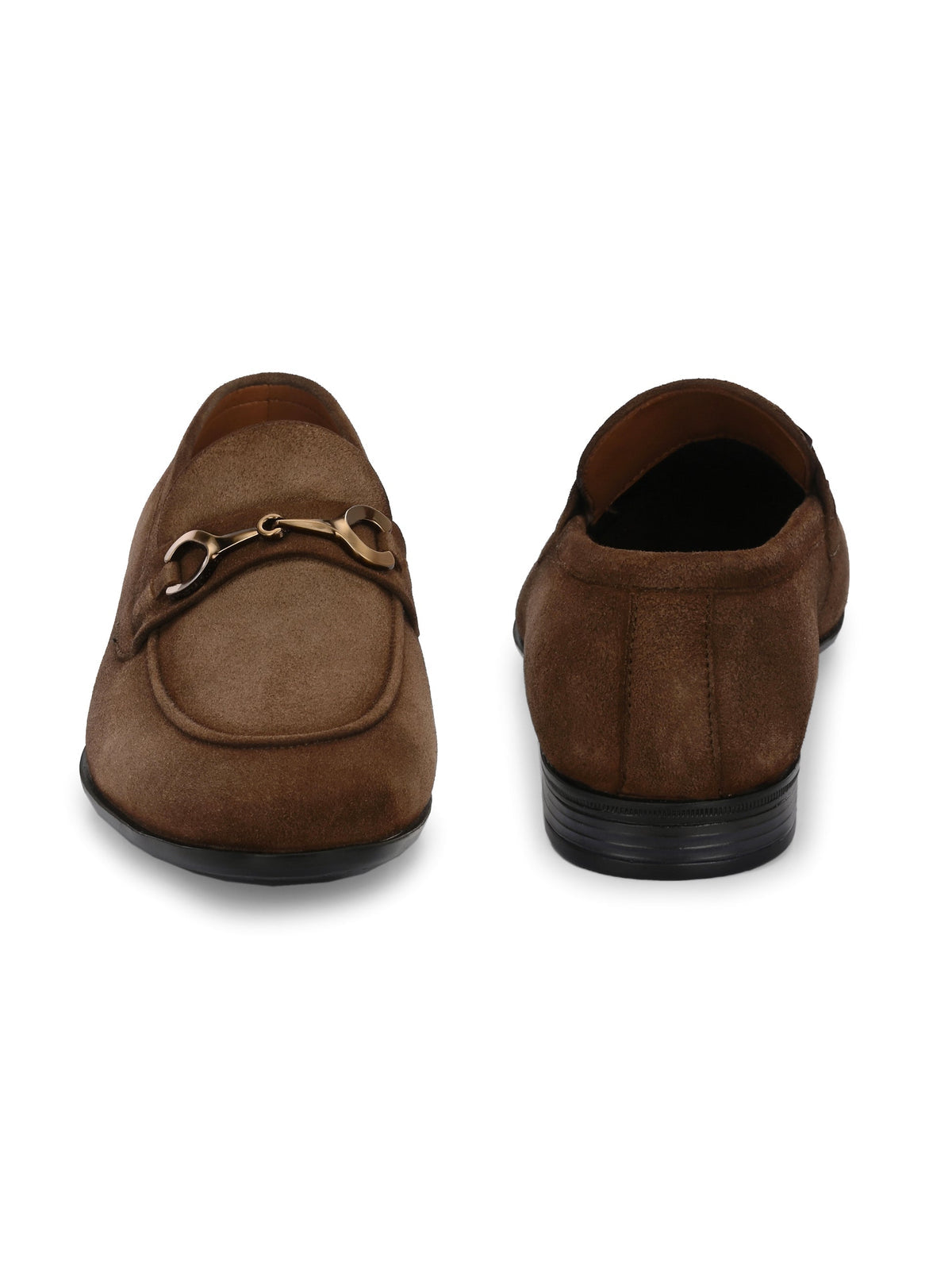 Star Dust Buckled Leather Loafers - The Heels India