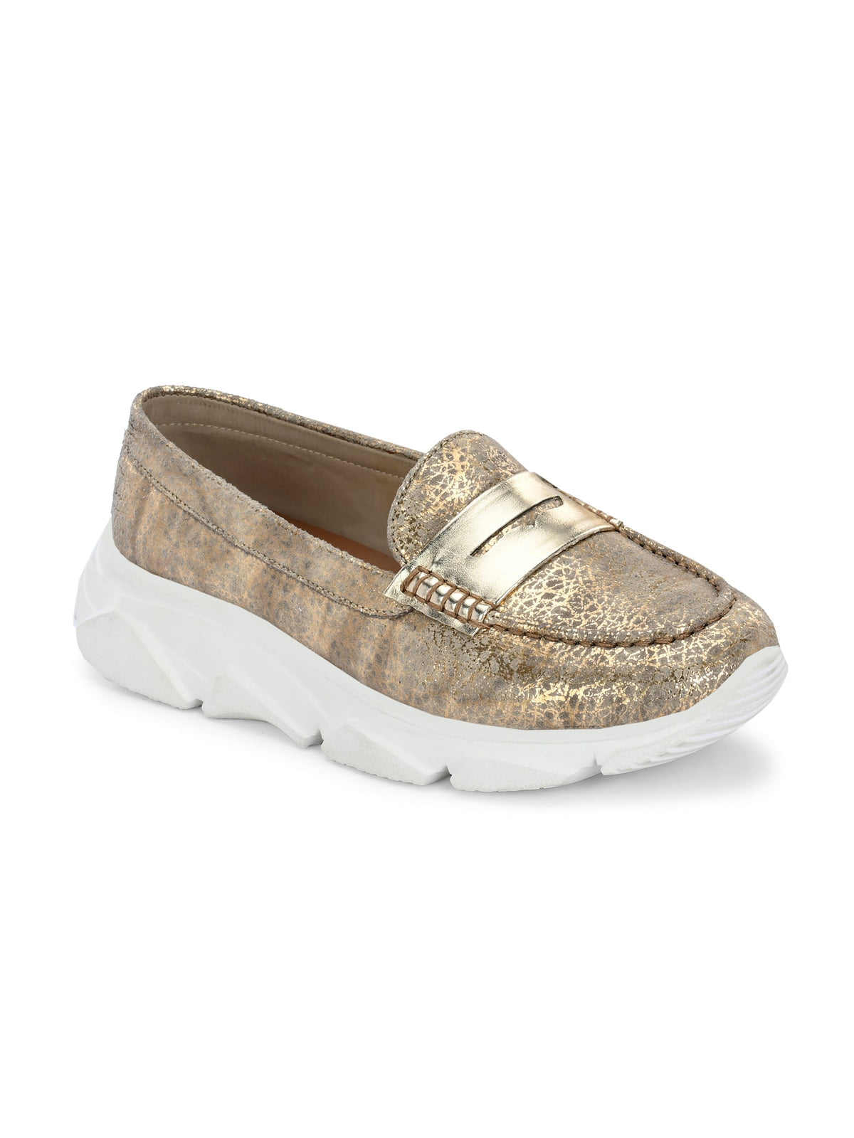 Cotton Sneakers Gold - The Heels India