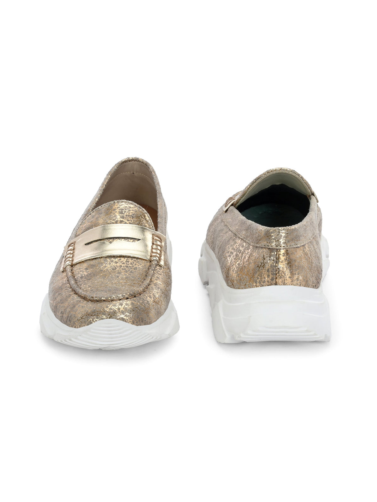 Cotton Sneakers Gold - The Heels India