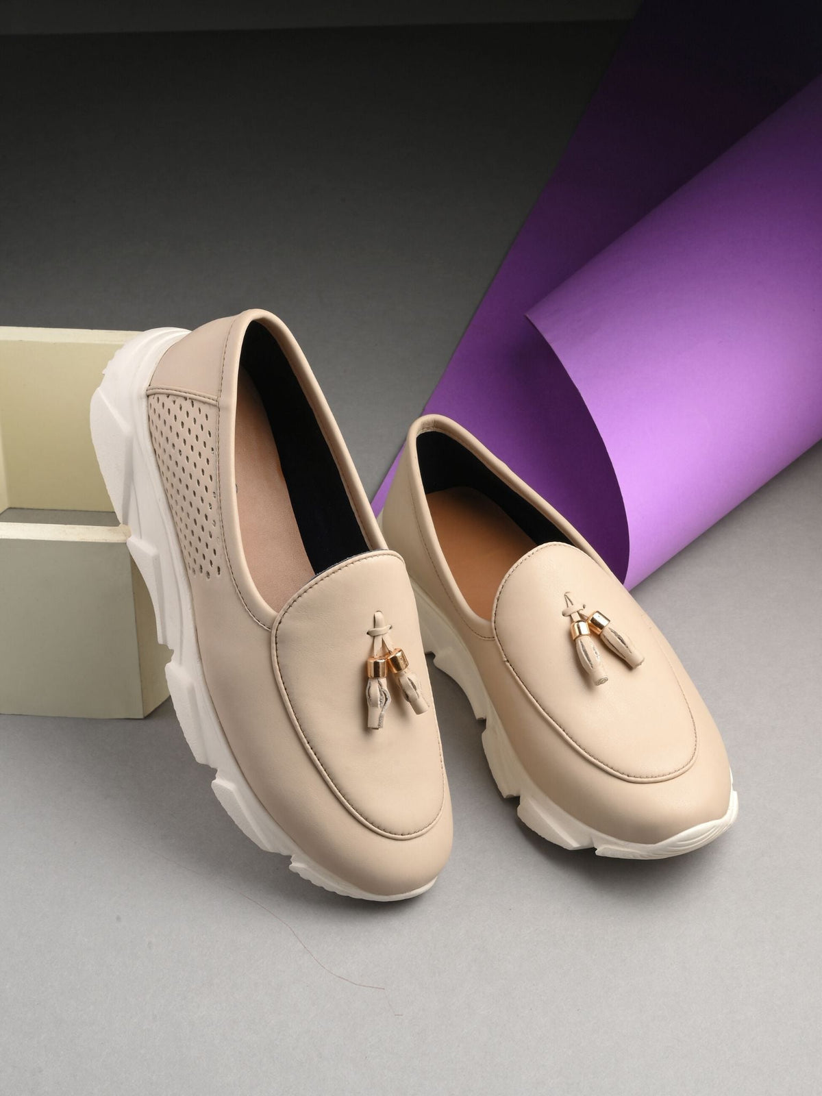 Cotton Tassel Sneakers - The Heels India