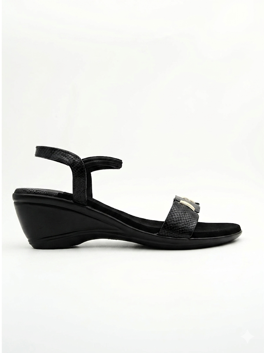 Audrey Back Elastic Strap Wedge Heel Sandals - The Heels India