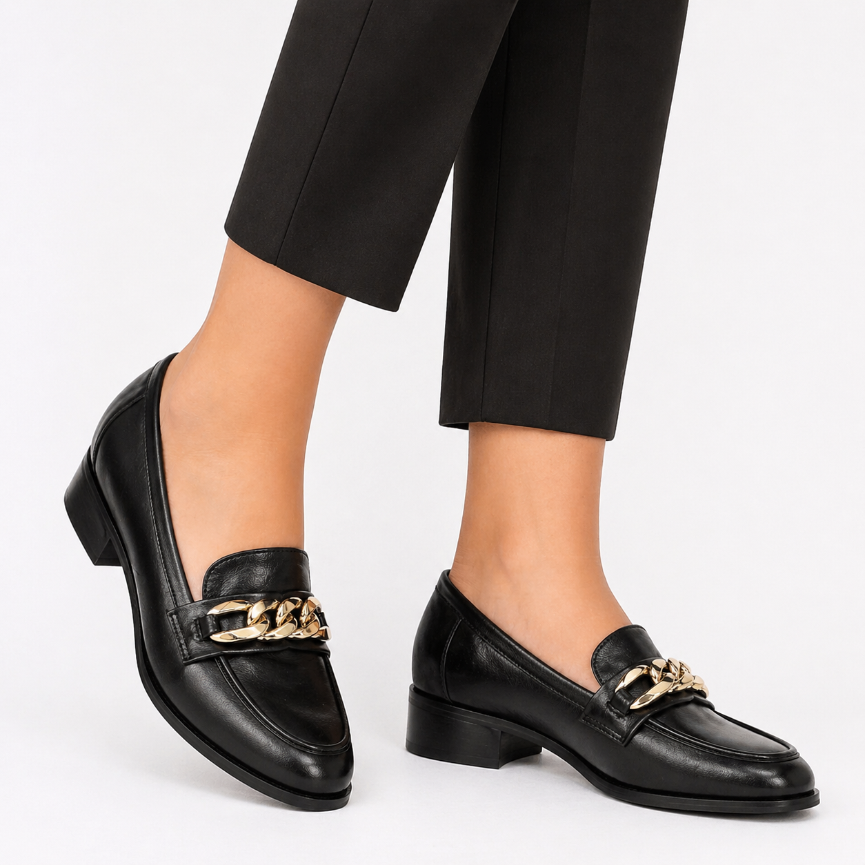 NORA Premium Leather Mid Heel Formal Loafers
