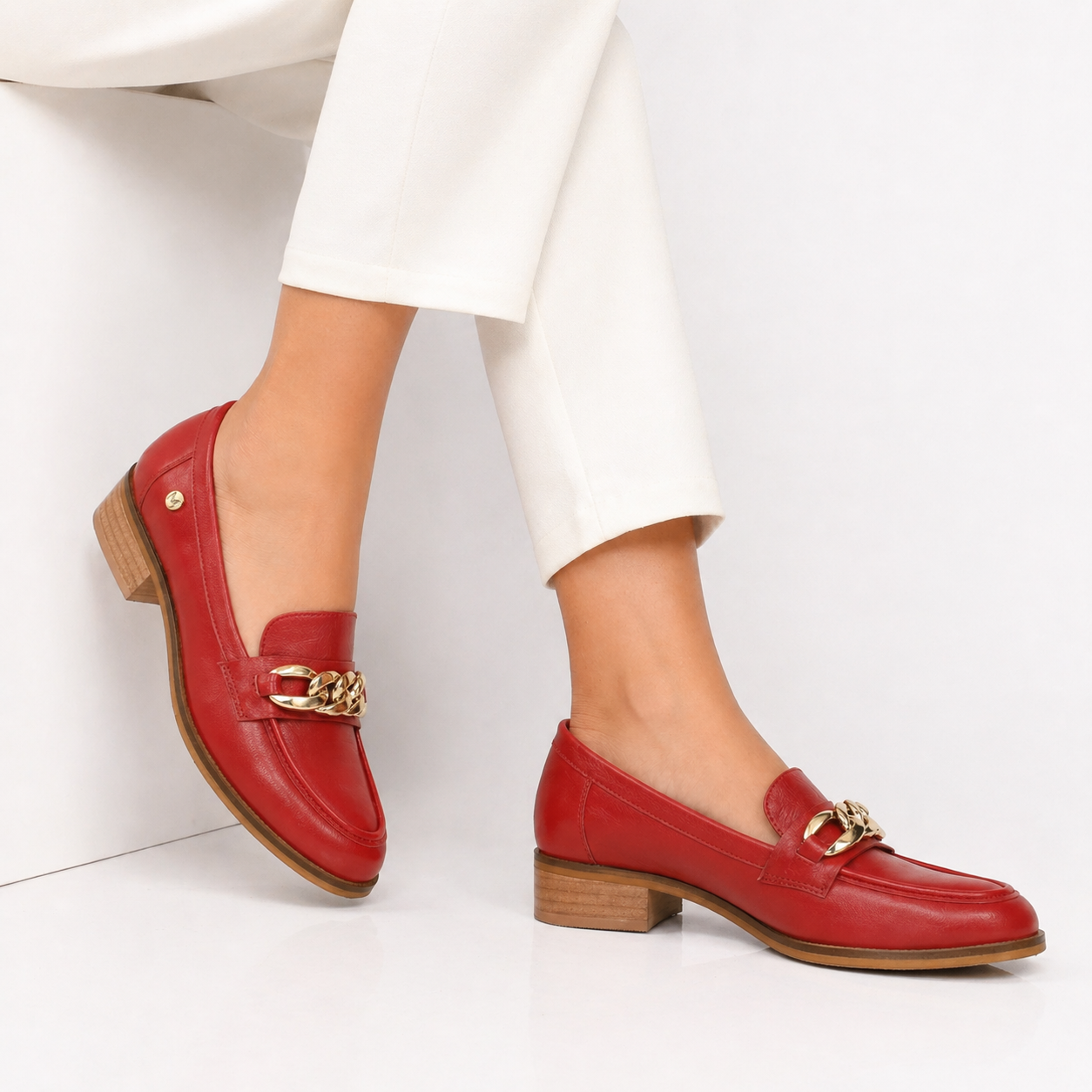 NORA Premium Leather Mid Heel Formal Loafers - The Heels India