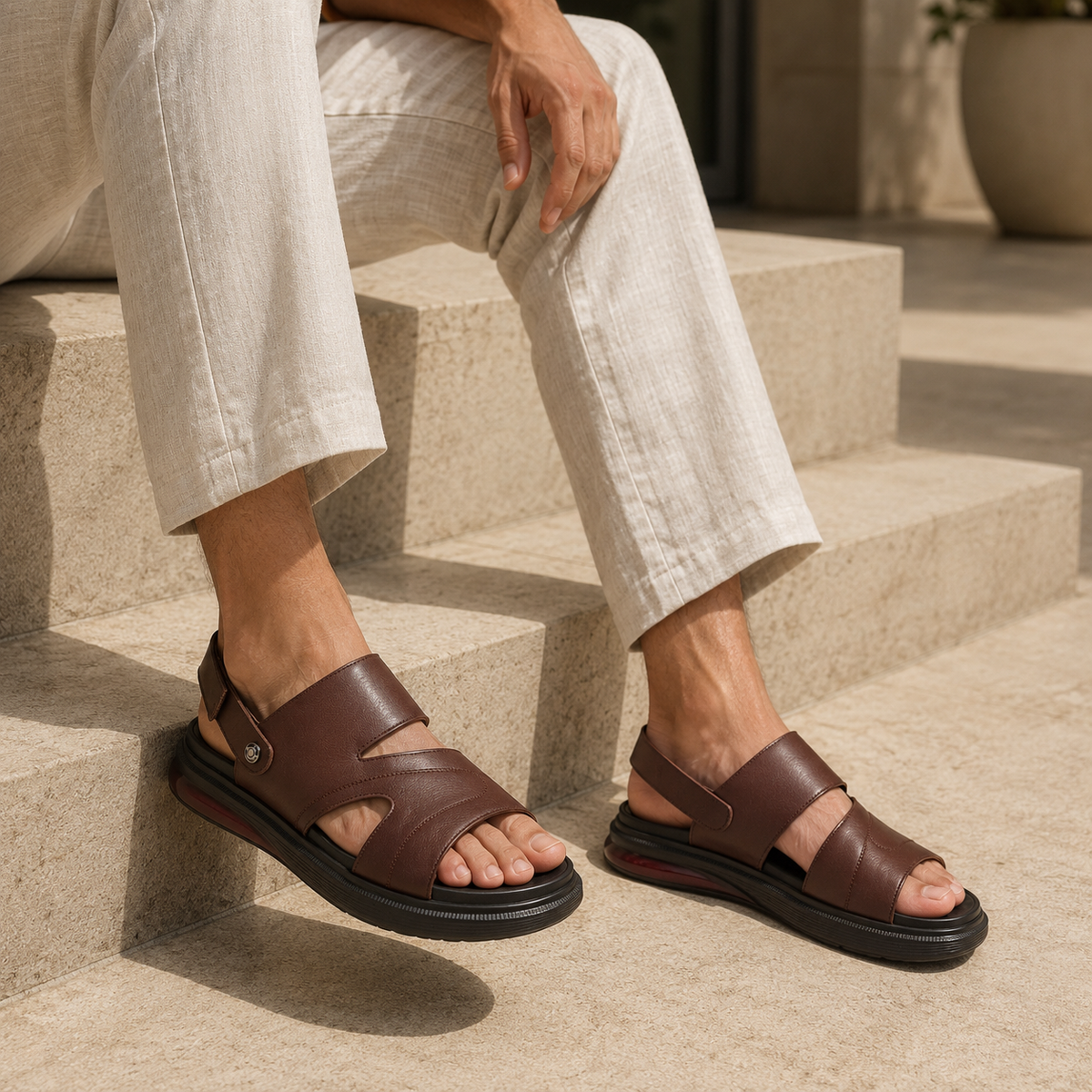 Finch Comfort Leather Back Strap Sandals