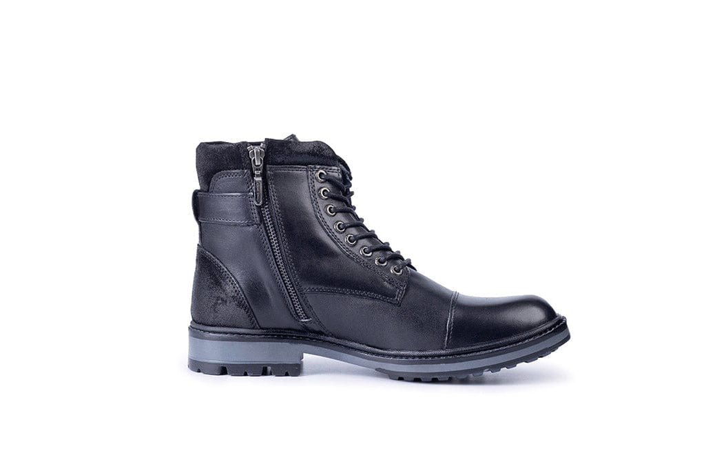 Silas Black Leather Boots - The Heels India