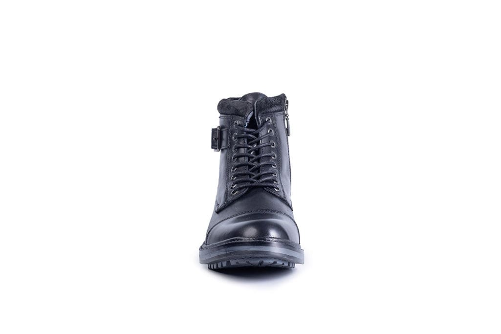 Silas Black Leather Boots - The Heels India