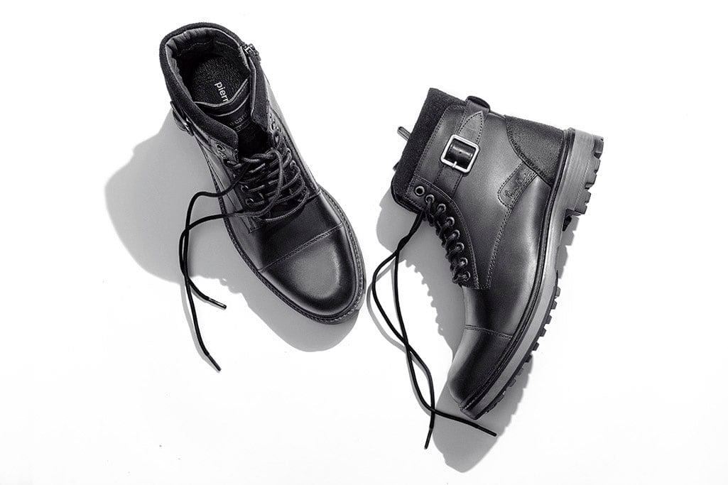 Silas Black Leather Boots - The Heels India
