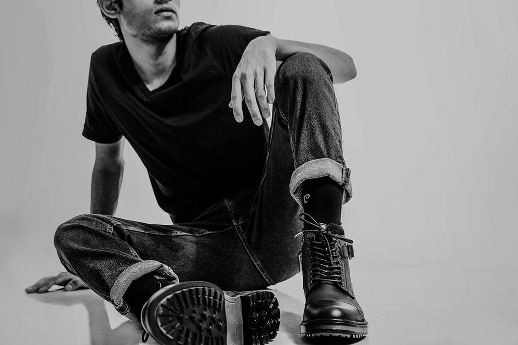 Silas Black Leather Boots - The Heels India