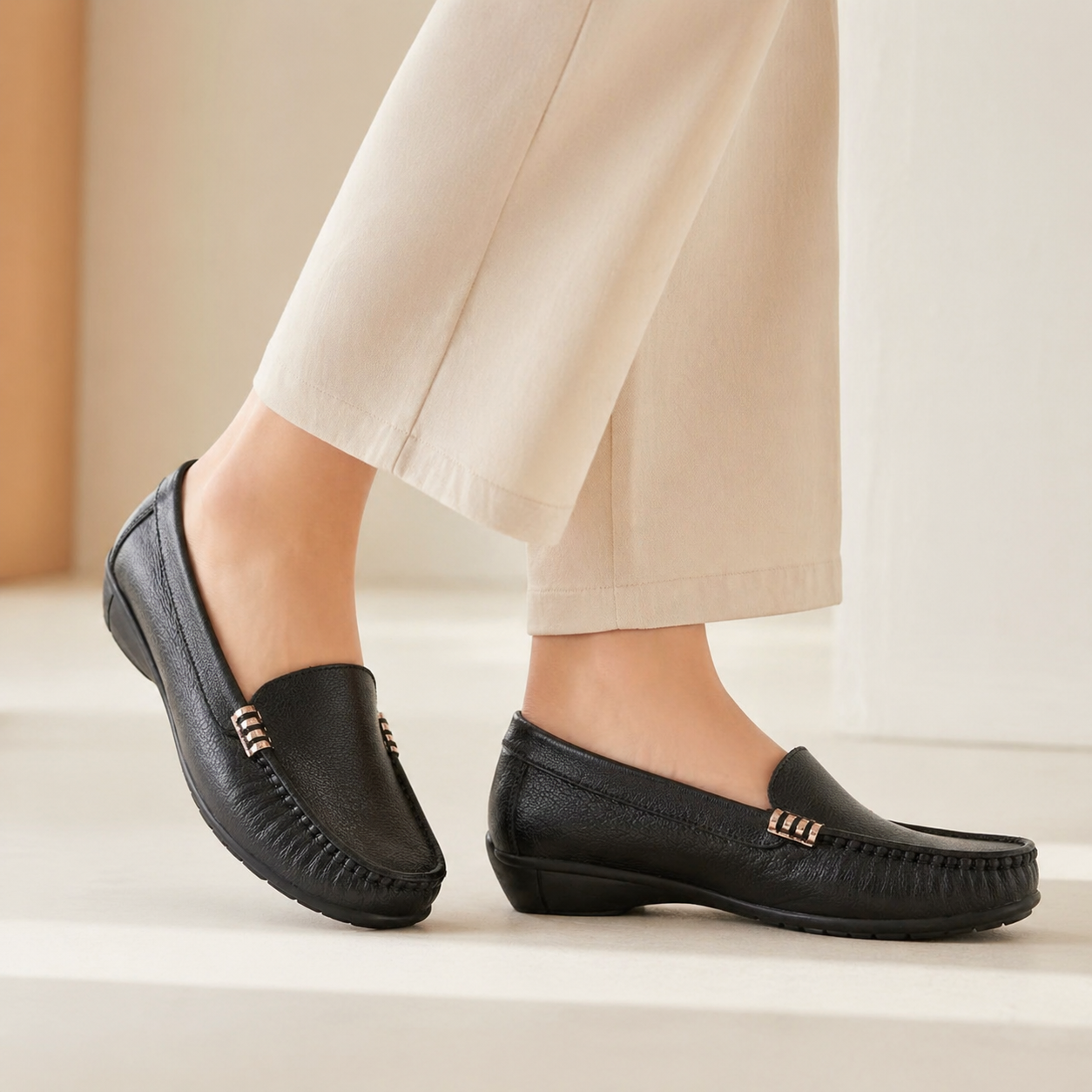 Mikela Classic Leather Loafers - The Heels India