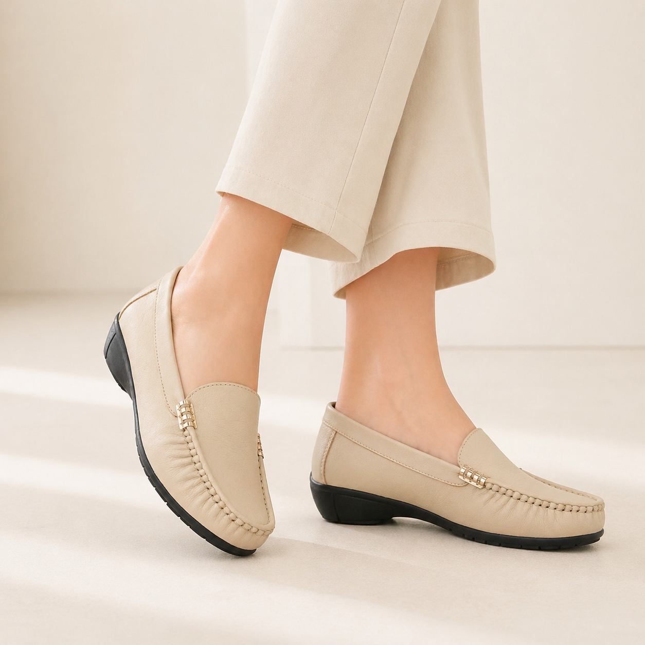 Mikela Classic Leather Loafers - The Heels India