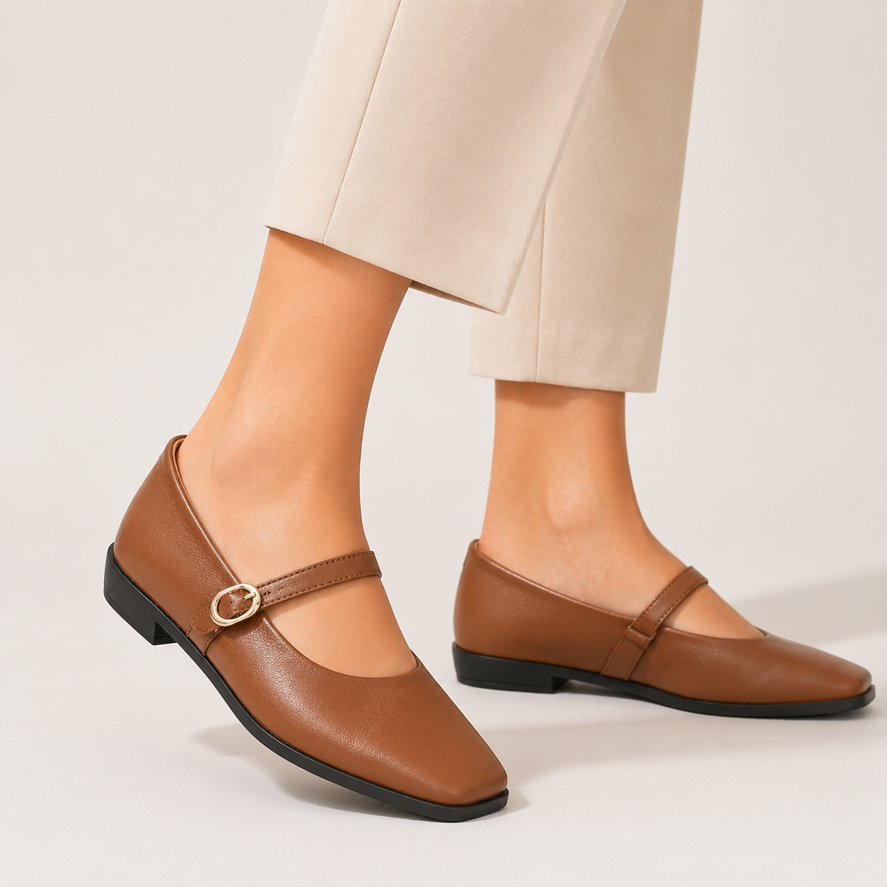 Vestoné Leather Formal Strap Ballerinas - The Heels India