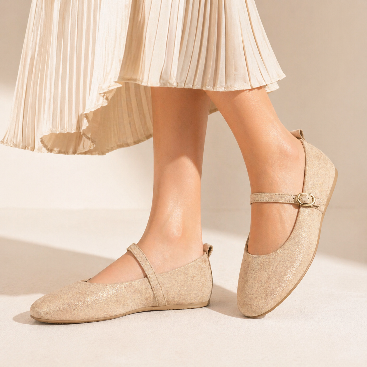 Ardelle Leather Flat Mary Janes - The Heels India