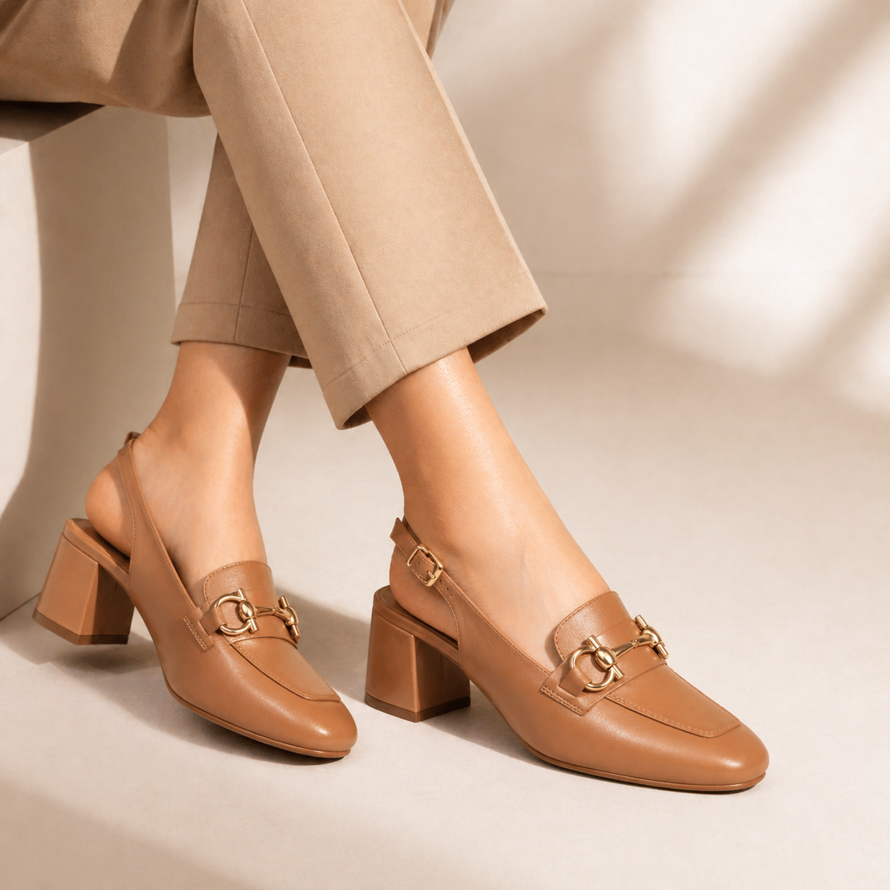 Allure Leather Sling Back Heels - The Heels India