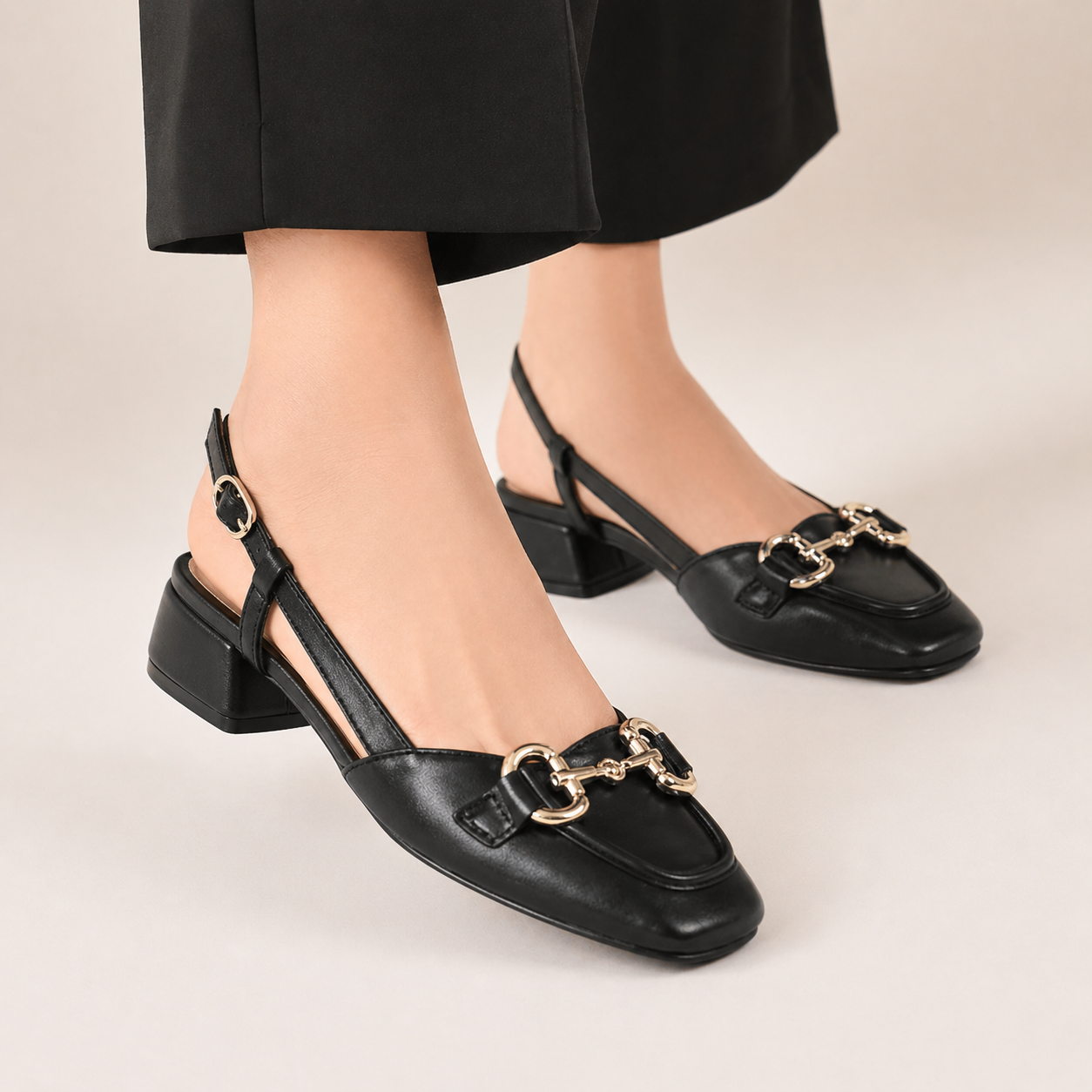 Majestic Premium Leather Sling Back Heels - The Heels India