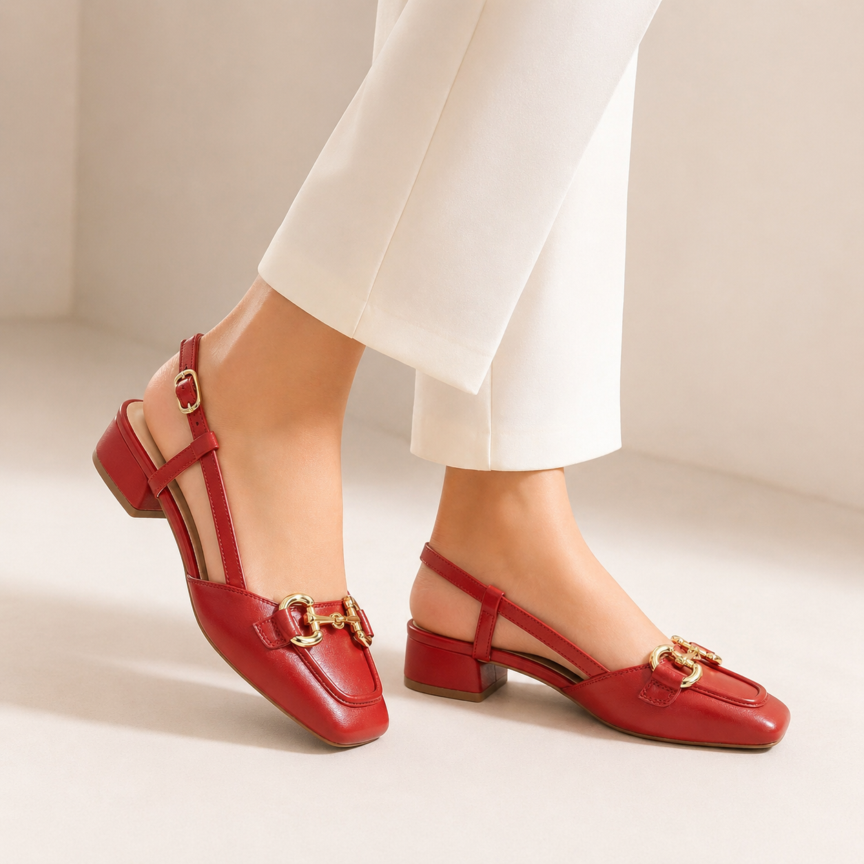 Majestic Premium Leather Sling Back Heels - The Heels India