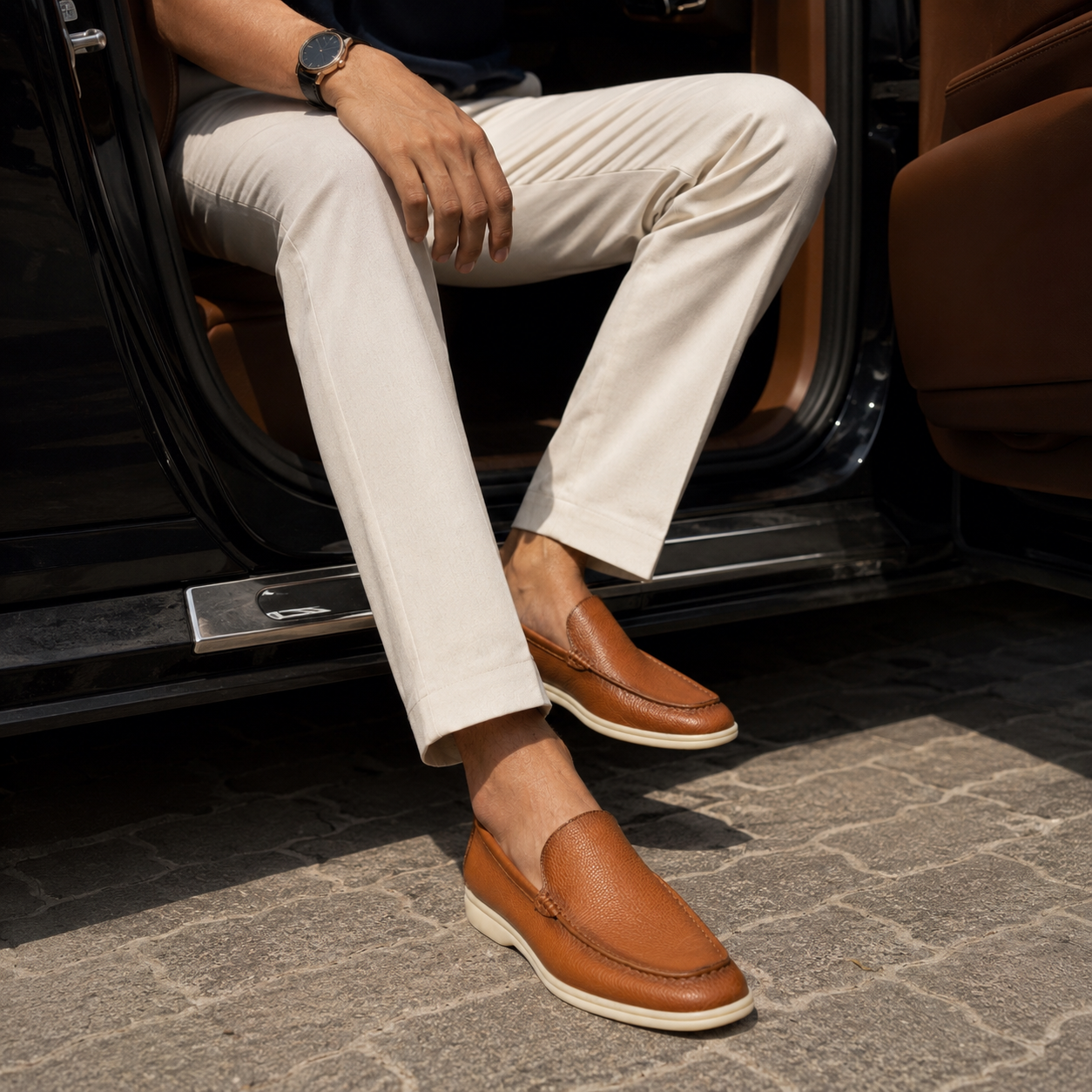 Delap Premium Leather Slip-On Loafers