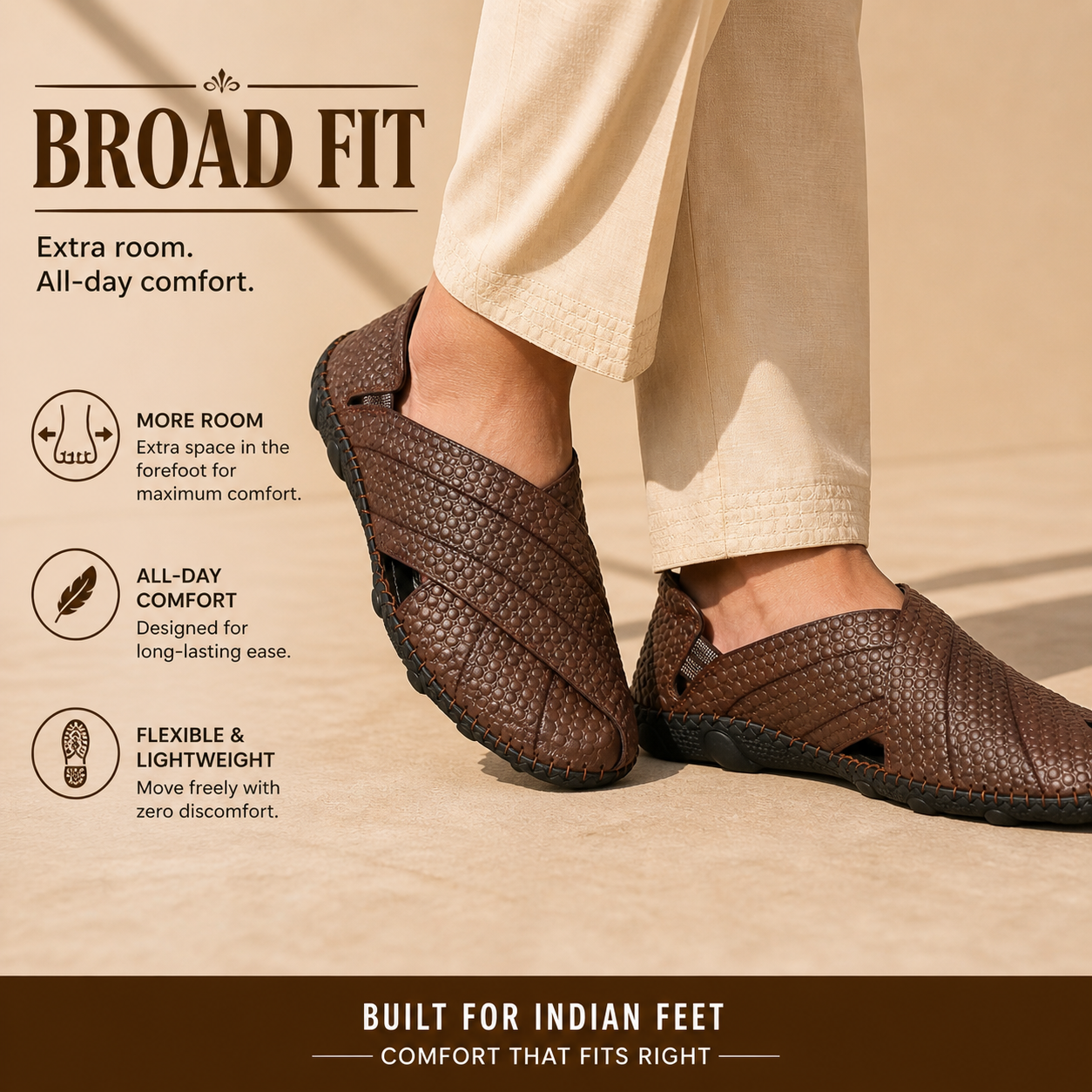 Rayaan Leather Ethnic Cushioned Loafers - The Heels India