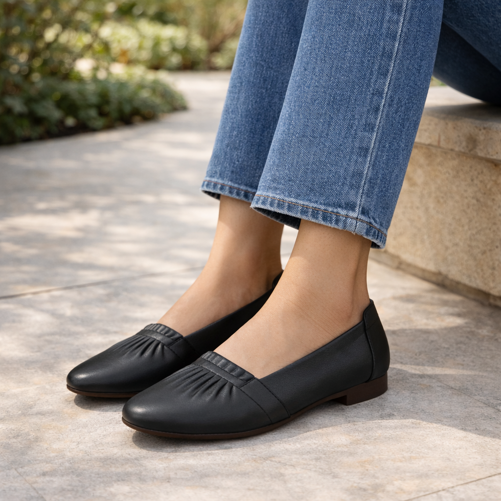 Linda Premium Leather Comfort Ballerinas - The Heels India