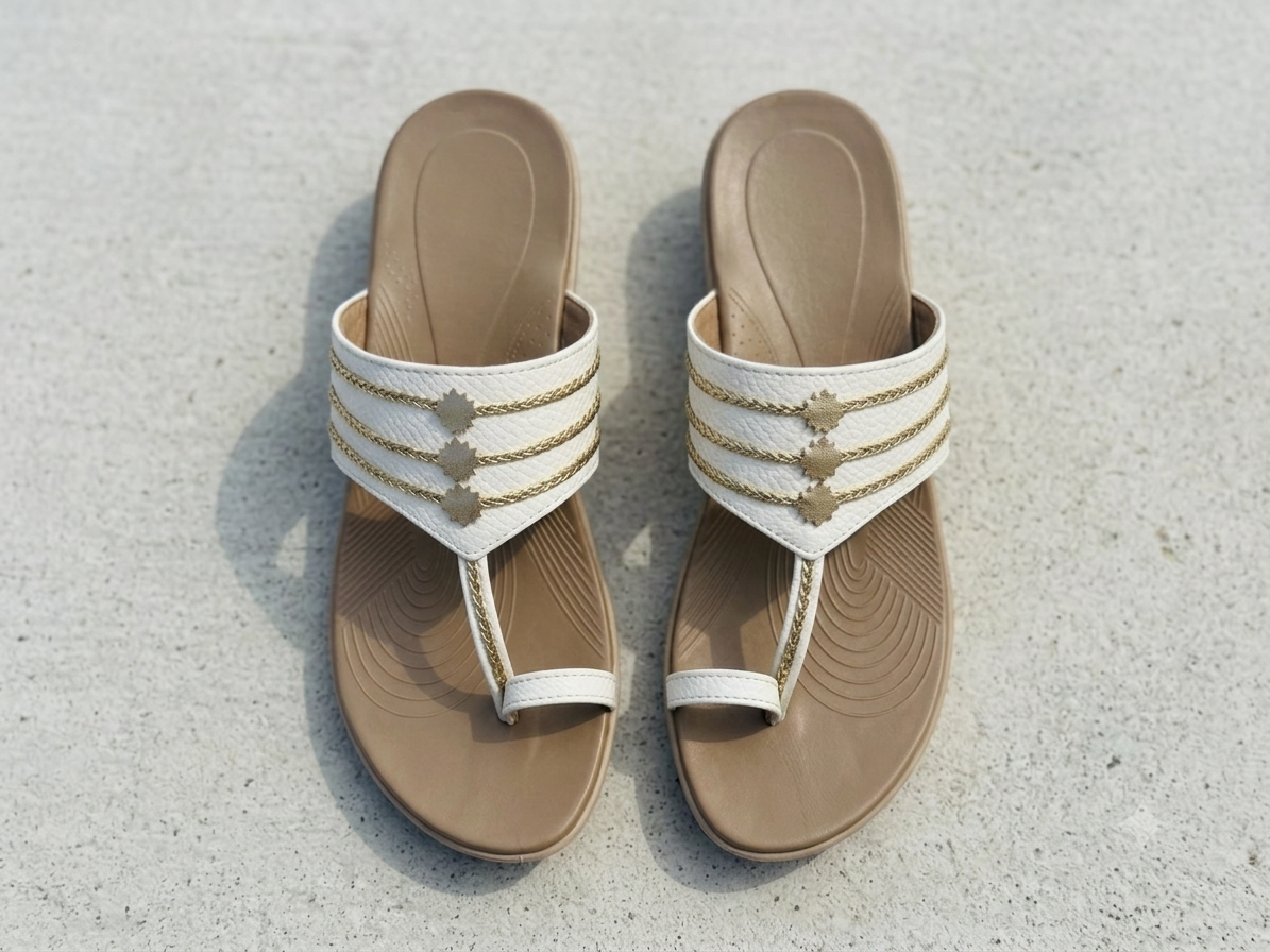 Giselle Memory Cushion Kohlapuri Wedge Slippers