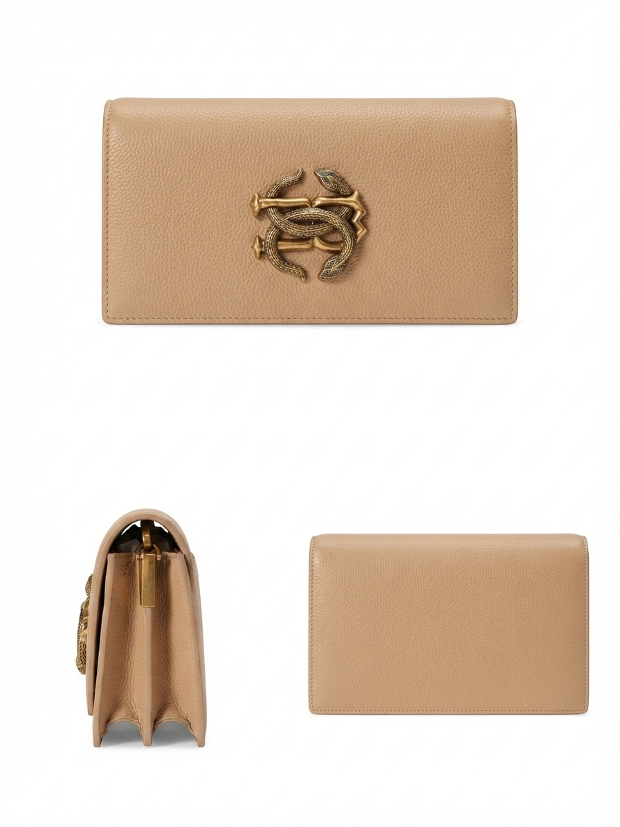 Metallic Snake Buckle Top Flap Sling Bag