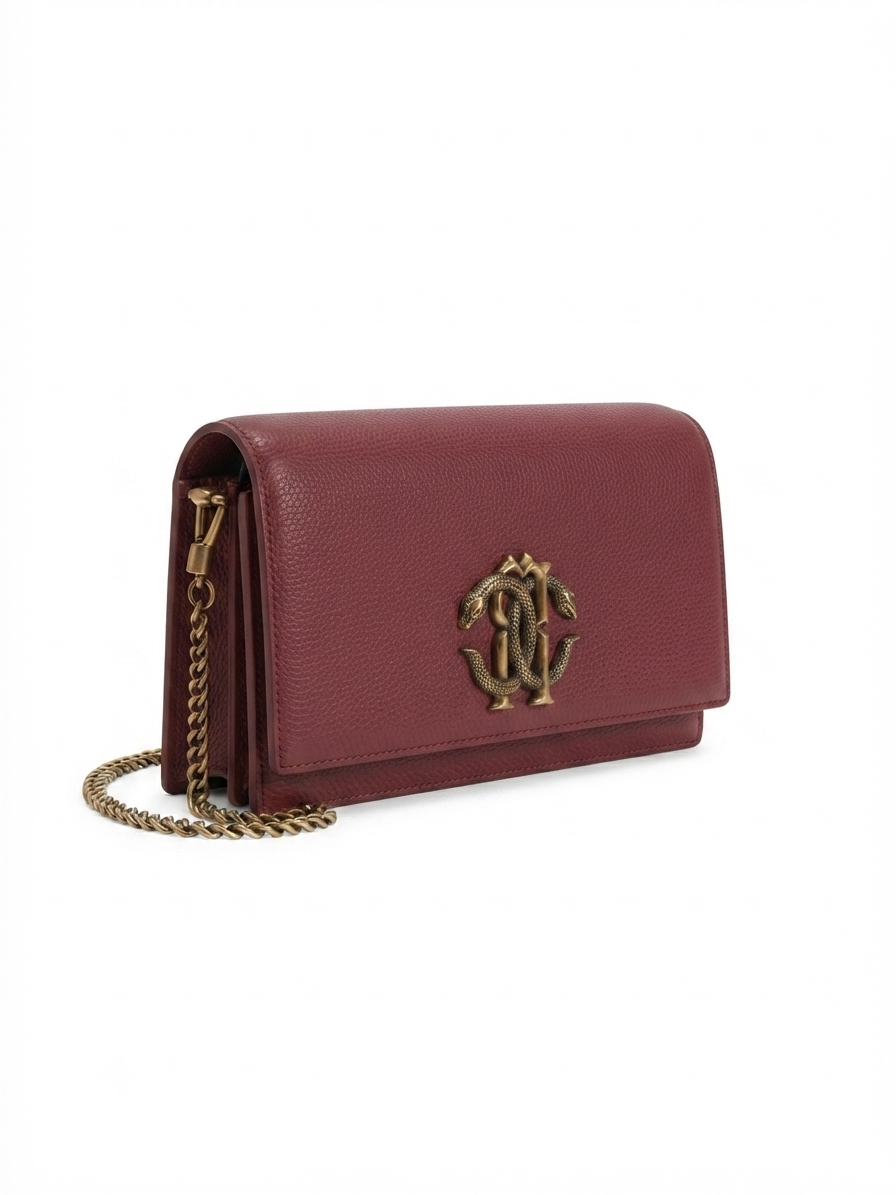 Metallic Snake Buckle Top Flap Sling Bag