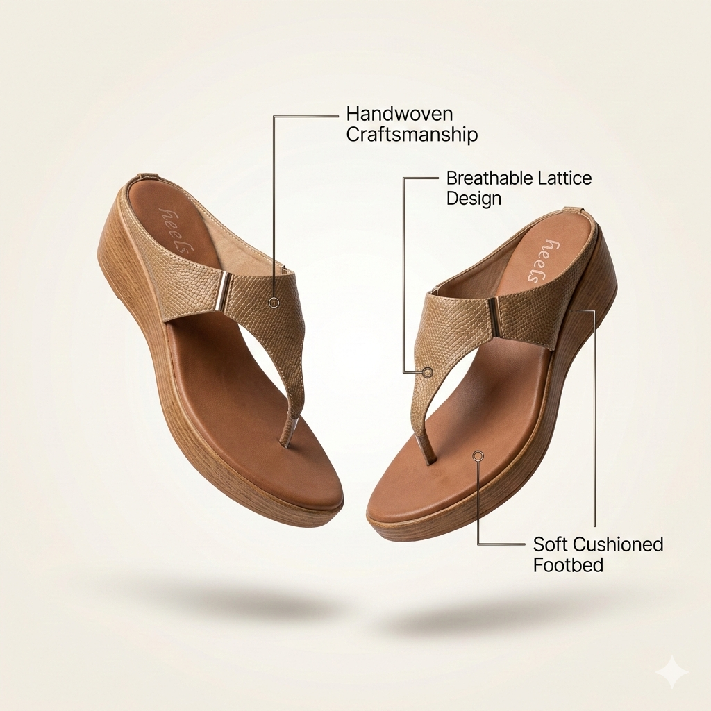 Margaret Comfort Slip On Wedge Platform Heel Slippers - The Heels India